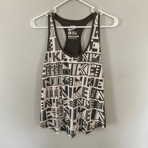 Nike Racerback tank grey white graphic logo small